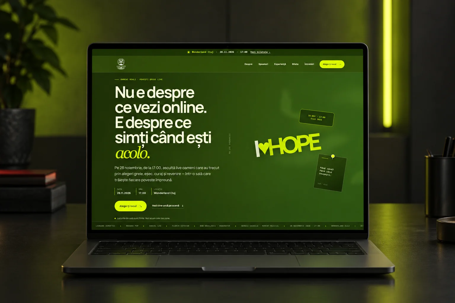 I Love Hope — Website de eveniment
